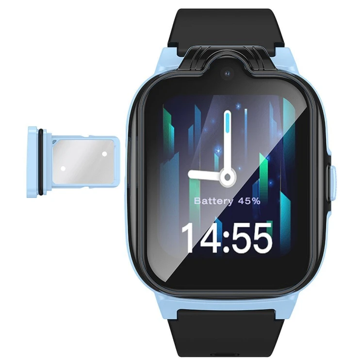 Smartwatch dla dzieci Hoco Y104 4G GPS Wi-Fi Funkcja Rozmowy SOS Niebieski