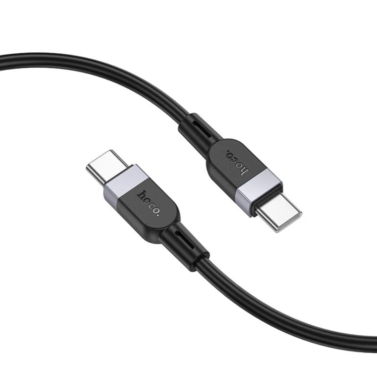 Ekstremalnie długi kabel silikonowy USB-C do USB-C Hoco X109 60W – czarny (3 m)