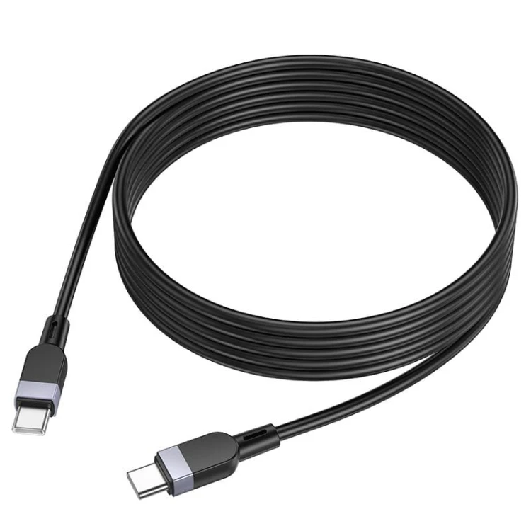 Ekstremalnie długi kabel silikonowy USB-C do USB-C Hoco X109 60W – czarny (3 m)