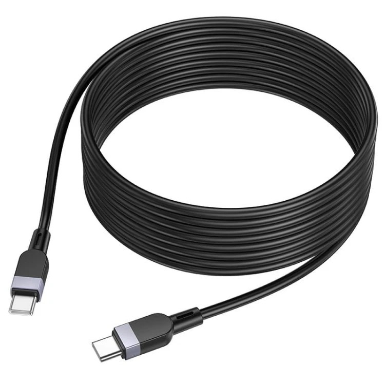 Ekstremalnie długi kabel silikonowy USB-C do USB-C Hoco X109 60W – czarny (3 m)