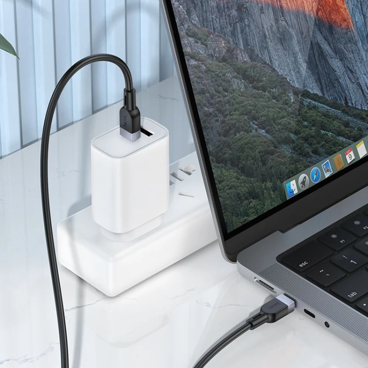 Ekstremalnie długi kabel silikonowy USB-C do USB-C Hoco X109 60W – czarny (3 m)