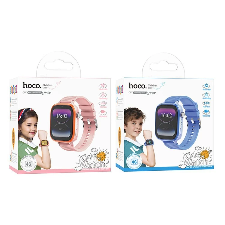 Smartwatch dla dzieci Hoco Y101 4G GPS Wi-Fi 16GB Muzyka Niebieski