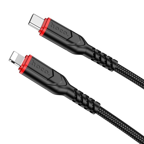 Kabel szybkoładujący USB-C do Lightning Hoco Victory X59 20W Power Delivery – czarny (1 m)
