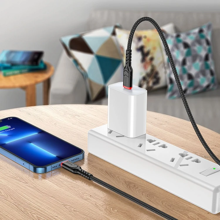 Kabel szybkoładujący USB-C do Lightning Hoco Victory X59 20W Power Delivery – czarny (1 m)