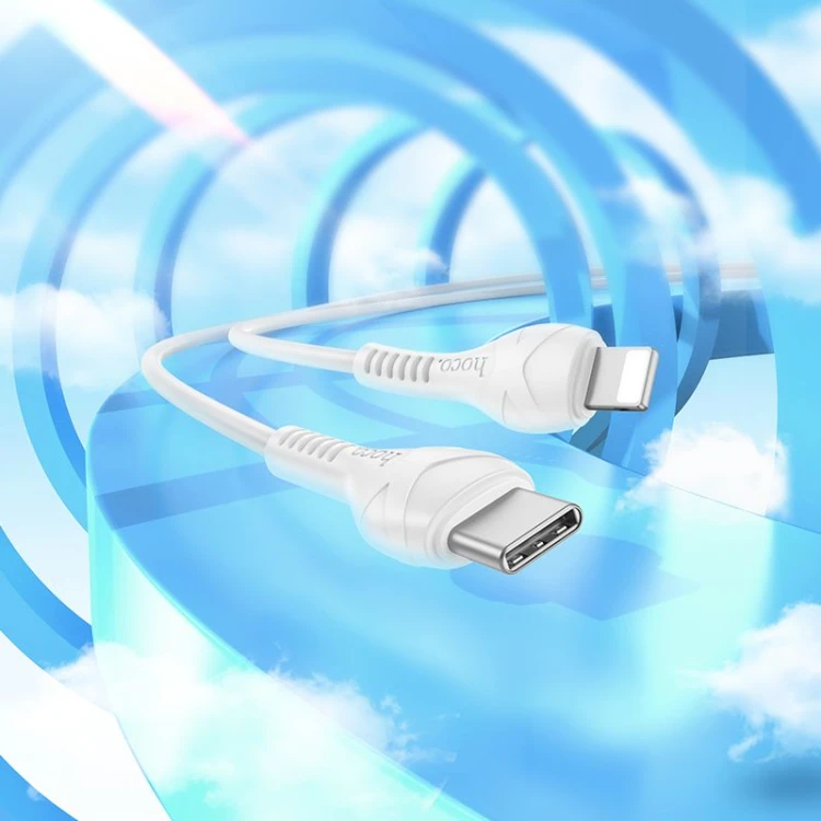 Kabel szybkoładujący USB-C do Lightning Hoco Cool Power X37 27W Power Delivery – biały (1 m)