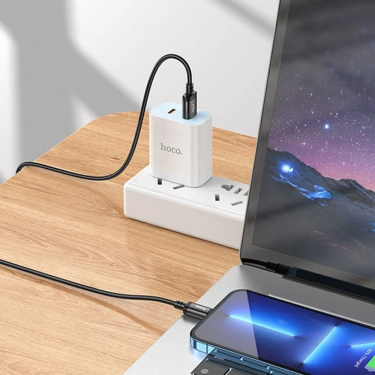 Ekstremalnie długi kabel USB-A do Lightning Hoco X91 2,4A – czarny (3 m)