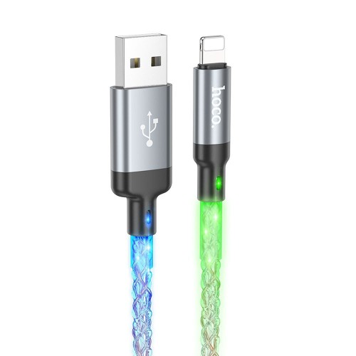 Wytrzymały kabel USB-A do Lightning Hoco U112 2,4A – szary (1 m)
