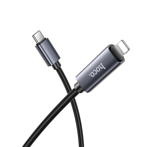 Kabel szybkoładujący USB-C do Lightning Hoco X112 27W Power Delivery z wyświetlaczem mocy – czarny (1 m)