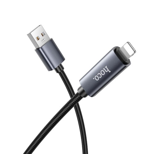 Inteligentny kabel ładujący USB-A do Lightning Hoco X112 2,4A z wyświetlaczem mocy – czarny (1 m)