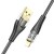 Stylowy kabel USB-A do Lightning Hoco U121 2,4A – czarny transparentny (1,2 m)