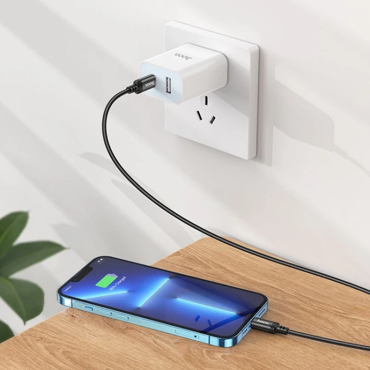 Wytrzymały kabel szybkoładujący USB-C do Lightning Hoco X89 27W Power Delivery – czarny (2 m)