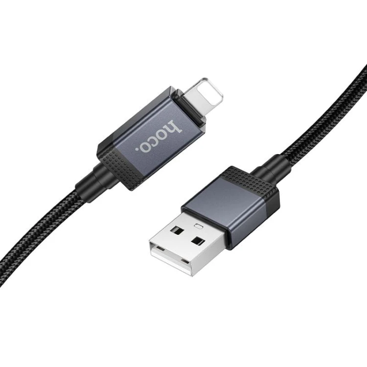 Inteligentny kabel ładujący USB-A do Lightning Hoco X118 2,4A z wyświetlaczem mocy – czarny (1 m)