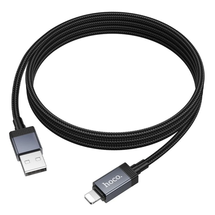 Inteligentny kabel ładujący USB-A do Lightning Hoco X118 2,4A z wyświetlaczem mocy – czarny (1 m)