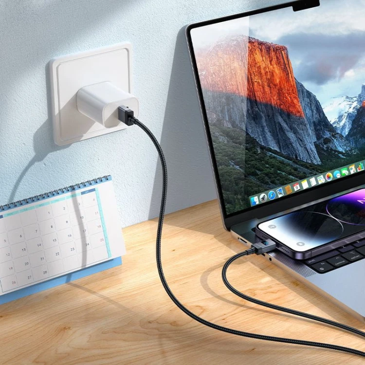 Inteligentny kabel ładujący USB-A do Lightning Hoco X118 2,4A z wyświetlaczem mocy – czarny (1 m)