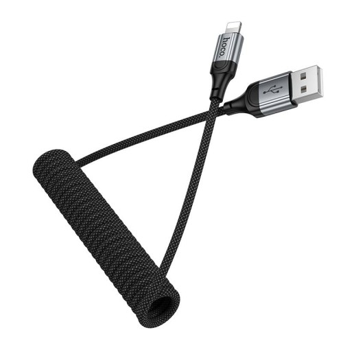 Elastyczny kabel szybkoładujący USB-C do Lightning Hoco X121 27W Power Delivery – czarny (1,5 m)