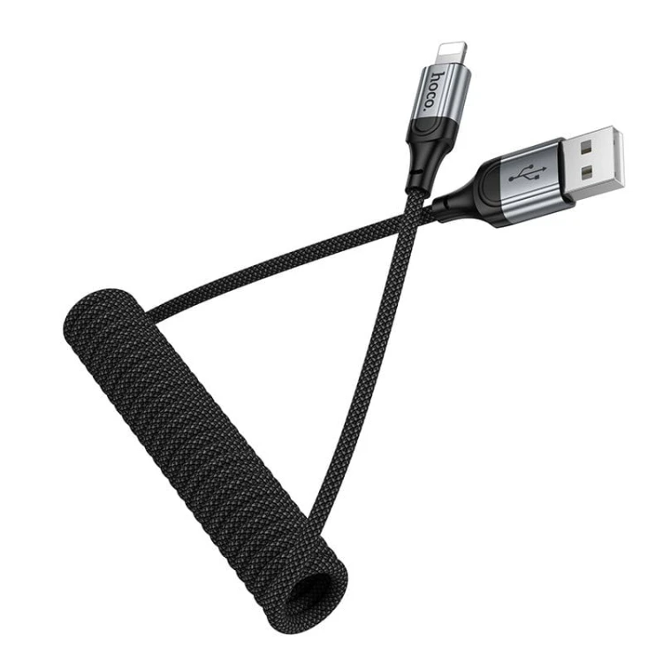 Elastyczny kabel szybkoładujący USB-C do Lightning Hoco X121 27W Power Delivery – czarny (1,5 m)