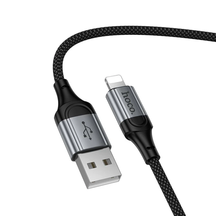 Elastyczny kabel szybkoładujący USB-C do Lightning Hoco X121 27W Power Delivery – czarny (1,5 m)