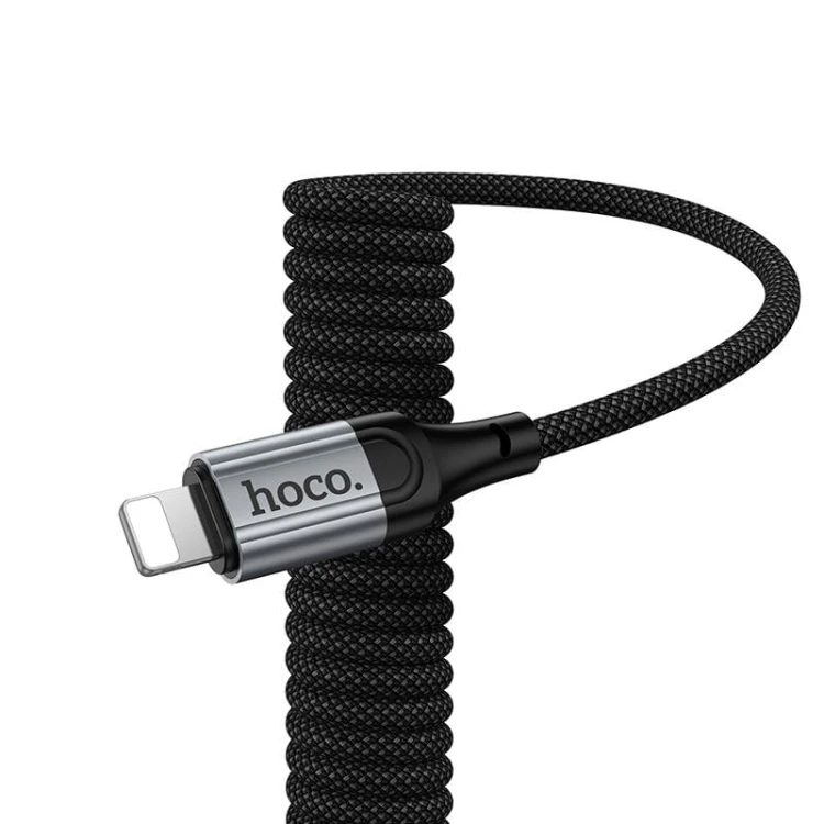 Elastyczny kabel szybkoładujący USB-C do Lightning Hoco X121 27W Power Delivery – czarny (1,5 m)
