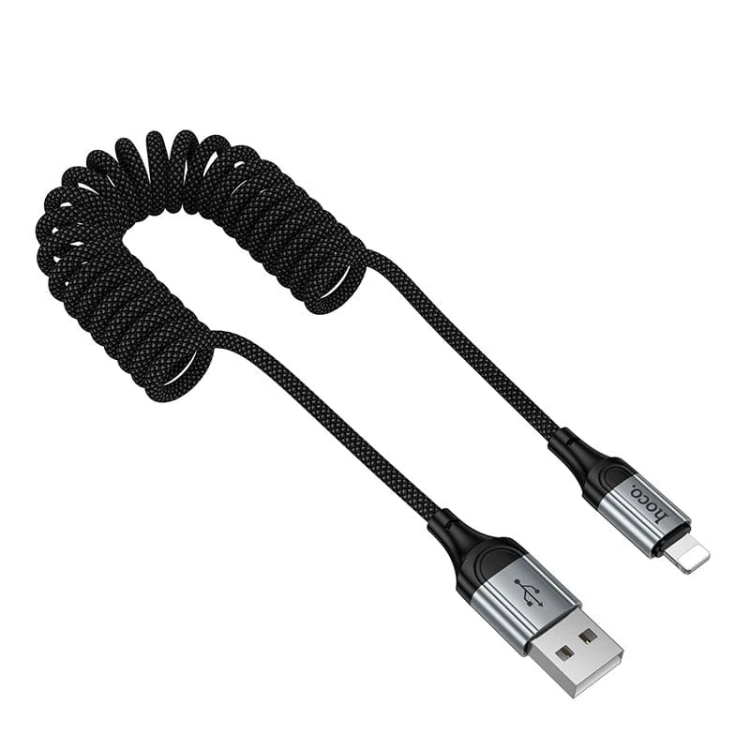 Elastyczny kabel szybkoładujący USB-C do Lightning Hoco X121 27W Power Delivery – czarny (1,5 m)