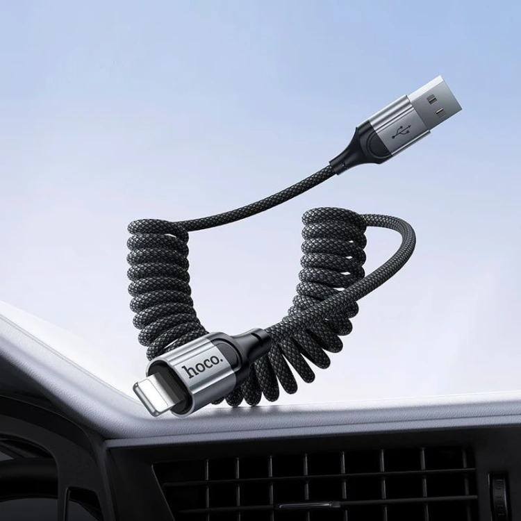 Elastyczny kabel szybkoładujący USB-C do Lightning Hoco X121 27W Power Delivery – czarny (1,5 m)