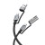 Multifunkcyjny kabel All-in-one Hoco U138 USB-C / USB-A do USB-C z bezogniową zapalniczką – czarny (1,2 m)