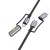 Multifunkcyjny kabel All-in-one Hoco U138 USB-C / Lightning do USB-C z bezogniową zapalniczką – szary (1,2 m)