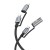 Multifunkcyjny kabel All-in-one Hoco U138 USB-C / Lightning do USB-C z bezogniową zapalniczką – szary (1,2 m)