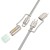 Multifunkcyjny kabel All-in-one Hoco U138 USB-C / Lightning do USB-C z lampką LED – szary (1,2 m)