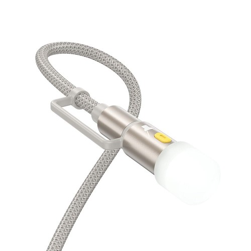 Multifunkcyjny kabel All-in-one Hoco U138 USB-C / Lightning do USB-C z lampką LED – szary (1,2 m)