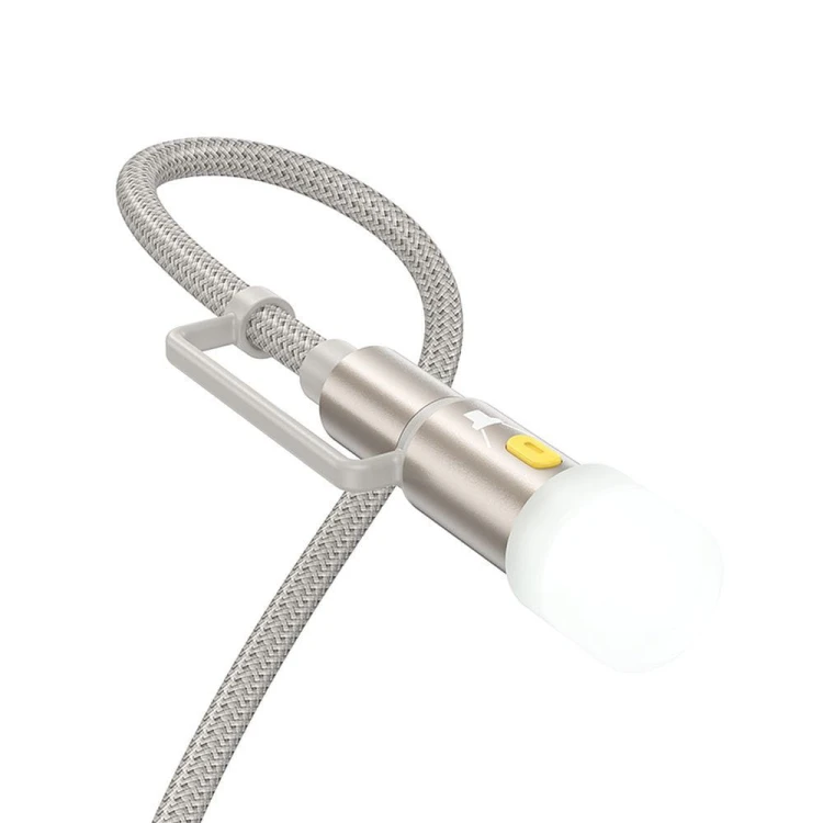 Multifunkcyjny kabel All-in-one Hoco U138 USB-C / Lightning do USB-C z lampką LED – szary (1,2 m)