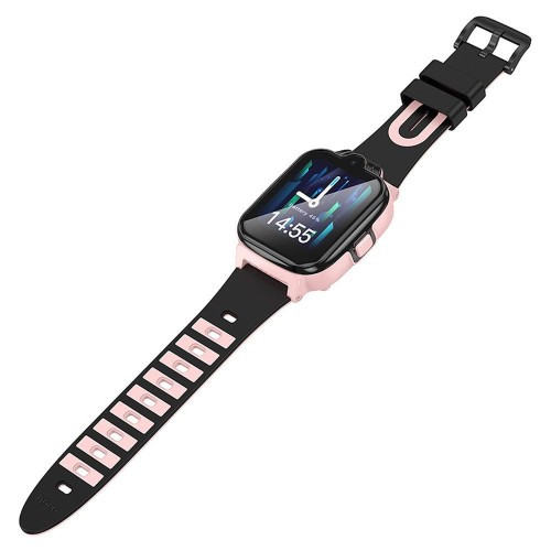 Smartwatch dla dzieci Hoco Y104 4G GPS Wi-Fi Funkcja Rozmowy SOS Różowy