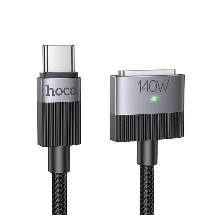 Magnetyczny kabel szybkoładujący USB-C do MagSafe 3 Hoco U141 140W – czarny (1,8 m)