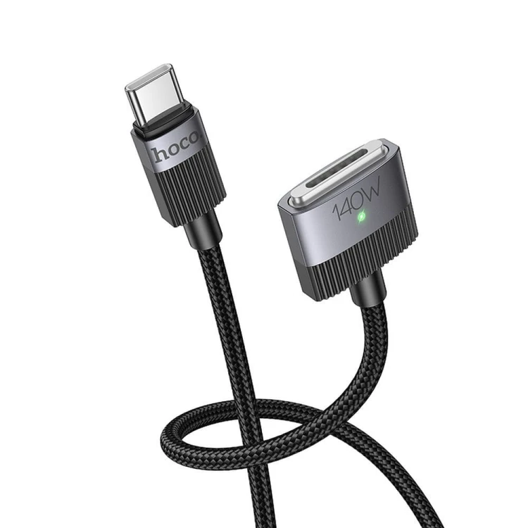 Magnetyczny kabel szybkoładujący USB-C do MagSafe 3 Hoco U141 140W – czarny (1,8 m)