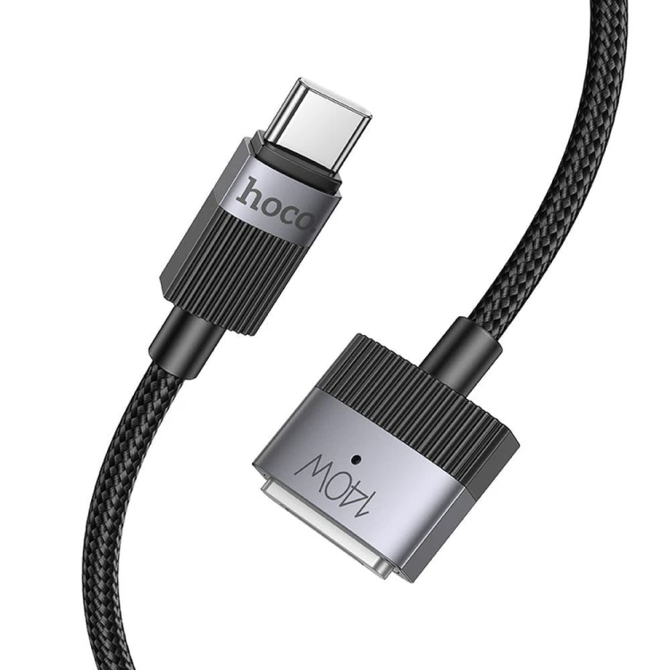 Magnetyczny kabel szybkoładujący USB-C do MagSafe 3 Hoco U141 140W – czarny (1,8 m)