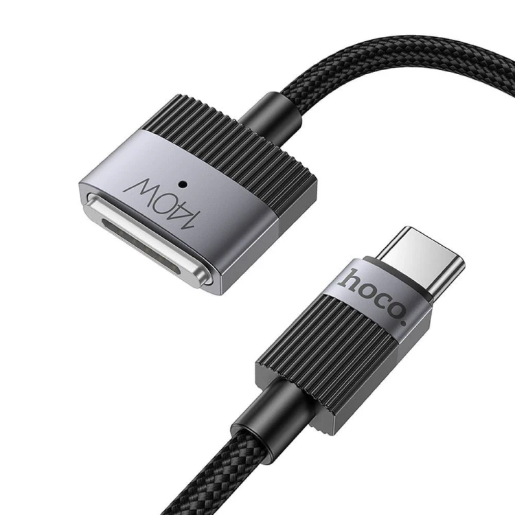 Magnetyczny kabel szybkoładujący USB-C do MagSafe 3 Hoco U141 140W – czarny (1,8 m)