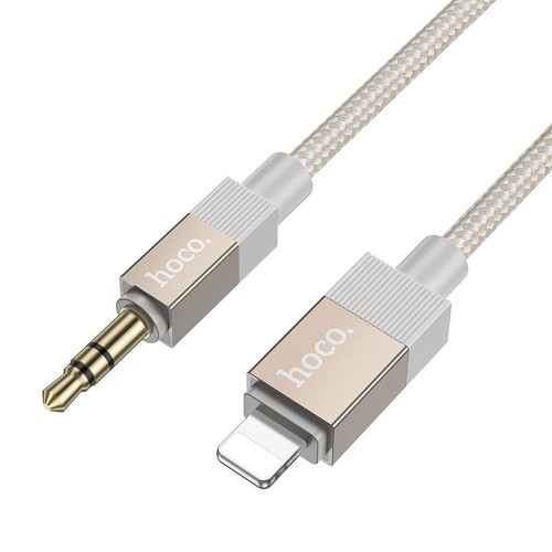 Kabel audio AUX Mini Jack 3,5 mm do Lightning Hoco UPA32A – złoty (1 m)