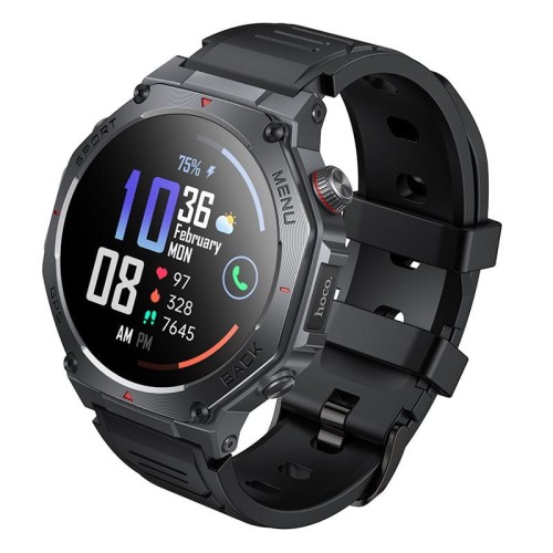 Smartwatch Hoco Y37 AMOLED 1,43" GPS Funkcja Rozmowy 3ATM Czarny