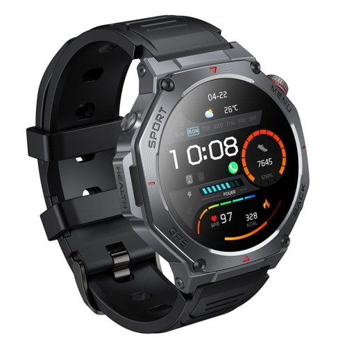 Smartwatch Hoco Y37 AMOLED 1,43" GPS Funkcja Rozmowy 3ATM Czarny