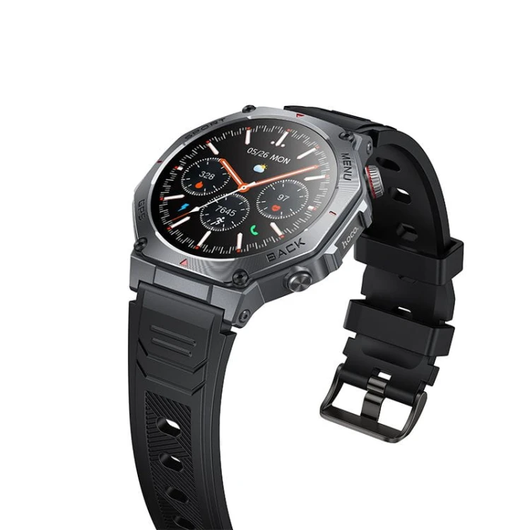 Smartwatch Hoco Y37 AMOLED 1,43" GPS Funkcja Rozmowy 3ATM Czarny
