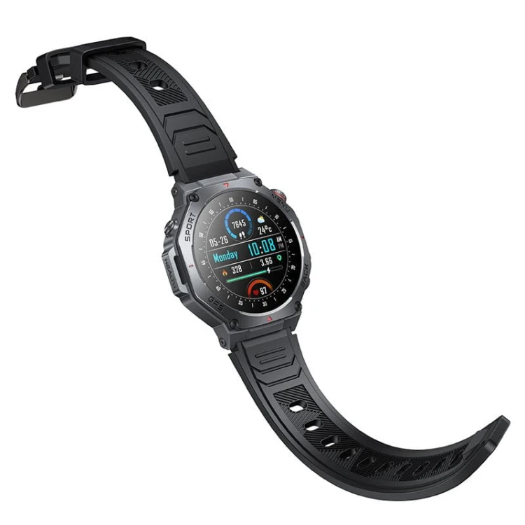 Smartwatch Hoco Y37 AMOLED 1,43" GPS Funkcja Rozmowy 3ATM Czarny