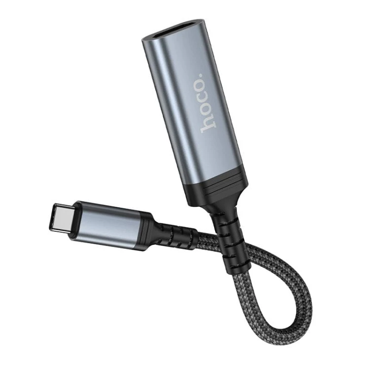 Adapter konwertujący USB-C do HDMI (żeński) Hoco UA43A 4K 30Hz – stalowy szary (0,2 m)