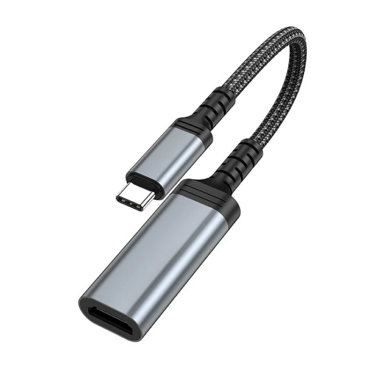 Adapter konwertujący USB-C do HDMI (żeński) Hoco UA43A 4K 30Hz – stalowy szary (0,2 m)