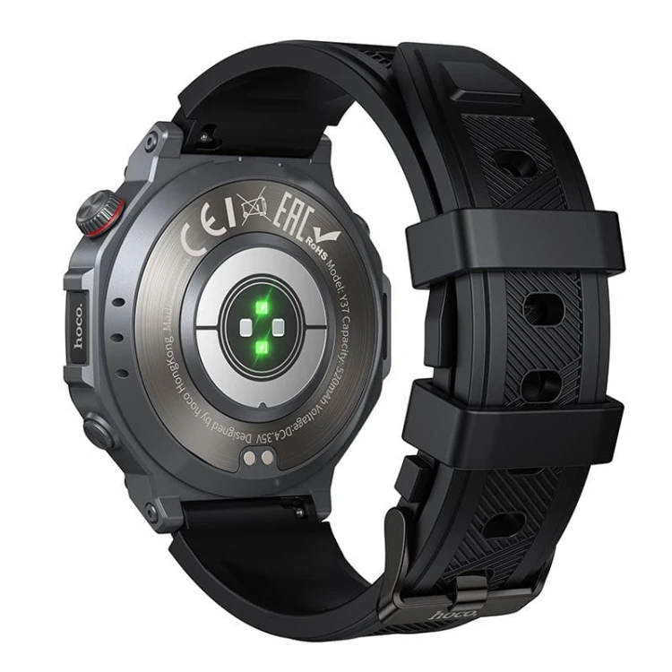 Smartwatch Hoco Y37 AMOLED 1,43" GPS Funkcja Rozmowy 3ATM Czarny
