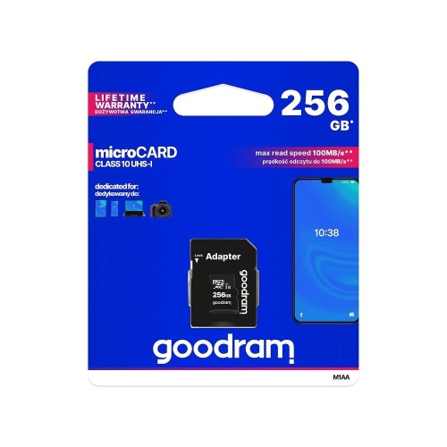Karta pamięci GOODRAM microSD 256GB 100MB/s Class 10 UHS-I + Adapter