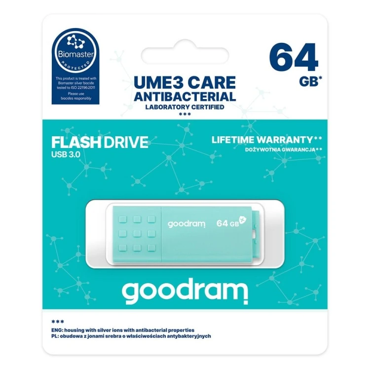 Pendrive GOODRAM UME3 Care 64GB USB 3.2 Antybakteryjny - Polska Jakość
