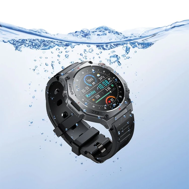 Smartwatch Hoco Y37 AMOLED 1,43" GPS Funkcja Rozmowy 3ATM Czarny