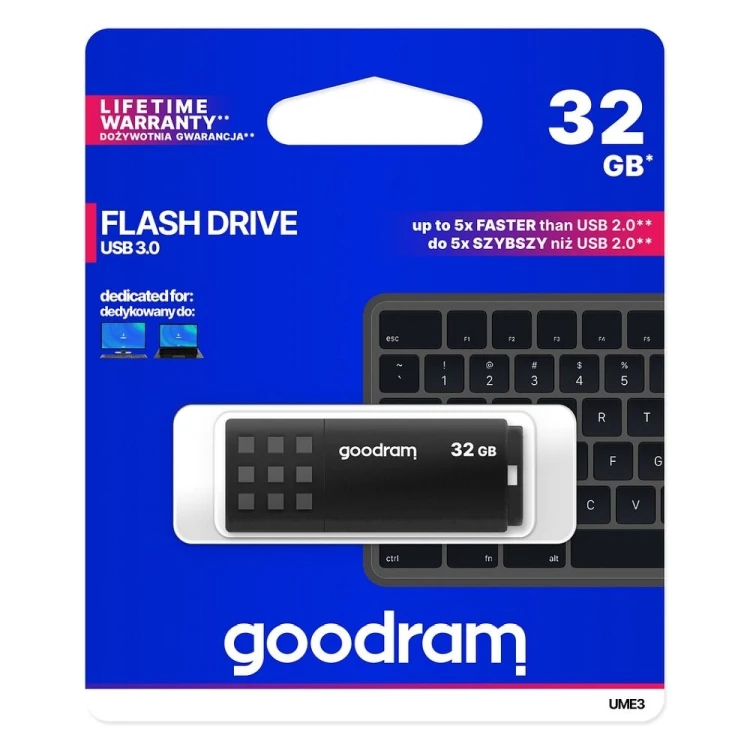 Pendrive GOODRAM UME3 32GB USB 3.2 Szybki Czarny - Polska Jakość
