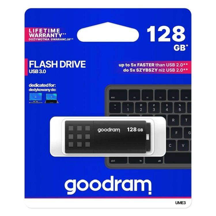 Pendrive GOODRAM UME3 128GB USB 3.2 Szybki Czarny - Polska Jakość