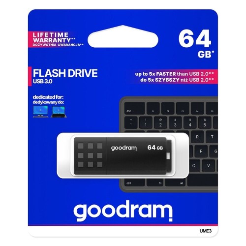 Pendrive GOODRAM UME3 64GB USB 3.2 Szybki Czytnik Czarny