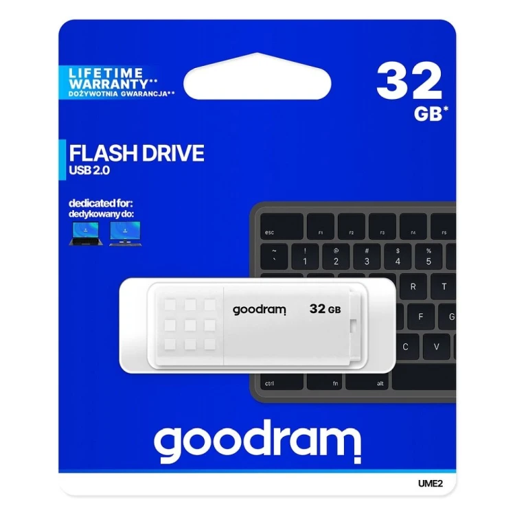 Pendrive GOODRAM UME2 32GB USB 2.0 Czarno-Biały Obrotowy